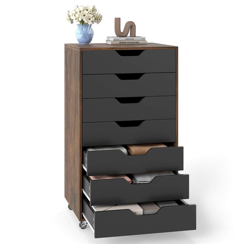 Costway 7-Drawer Chest Mobile File Cabinet Vertical Filing Organizer - See Details