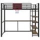 preview thumbnail 8 of 10, Industrial-Style Loft Bed with Basketball hoop, Twin Size Metal Loft Bed Frame with Built-in Desk and Shelf for Kids Boys Girls