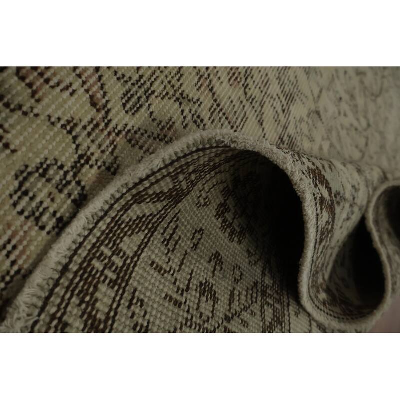 Hand Knotted Oriental 100% Wool Carpet Transitional Floral Beige & Ivories Anatolian Area Rug - 9' 2'' X 5' 8''