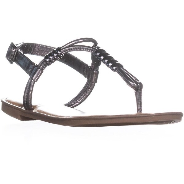 pewter flat sandals