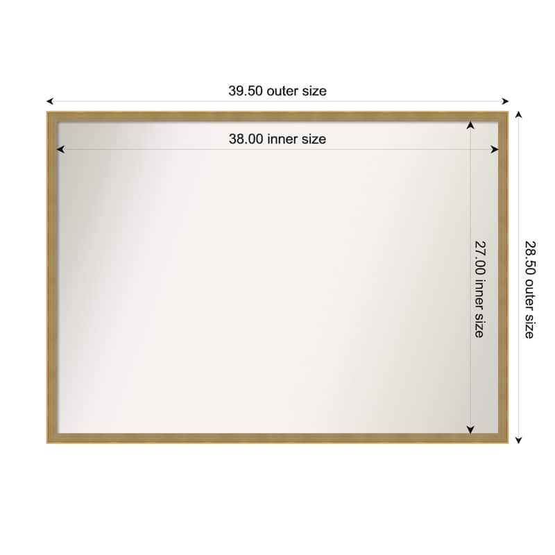 Incline Non-Beveled Wood Framed Wall Mirror - 40 x 29 in - Incline Dark Gold