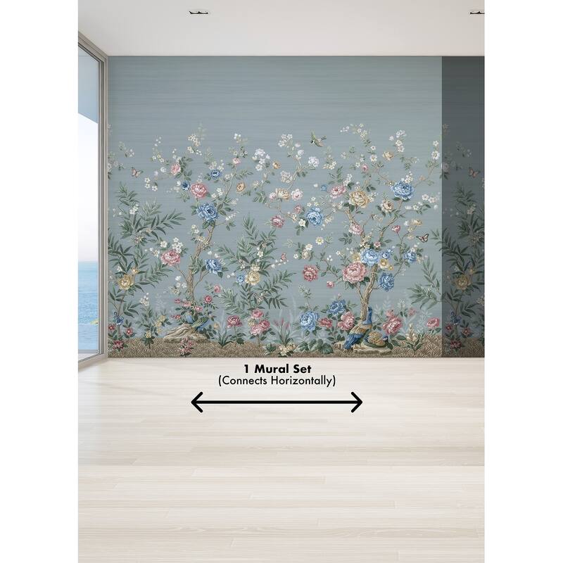 REMIX Walls by Katie Hunt Winter Chinoiserie Robin's Egg Blue Wall Mural