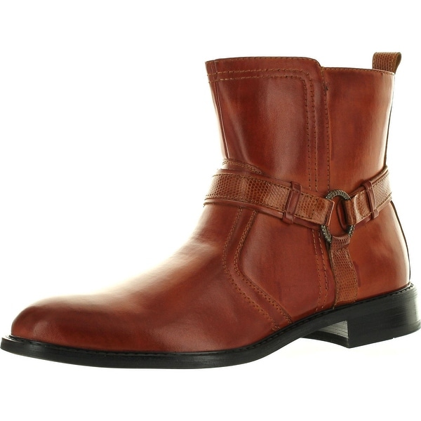 distressed moto boots