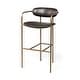 preview thumbnail 1 of 33, Parker Brown Faux-Leather Seat with Gold Metal Frame Bar Stool Single - Brown Faux Leather - Counter Height/Bar height/Bar Height