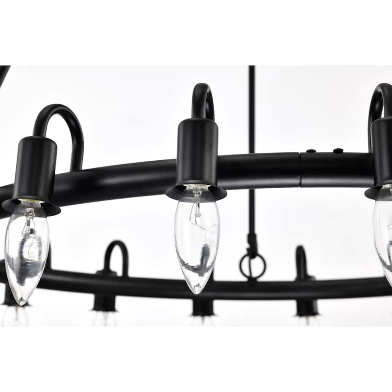 Vater 18-Light Single Tier 32-inch Chandelier with Metal Support Rods