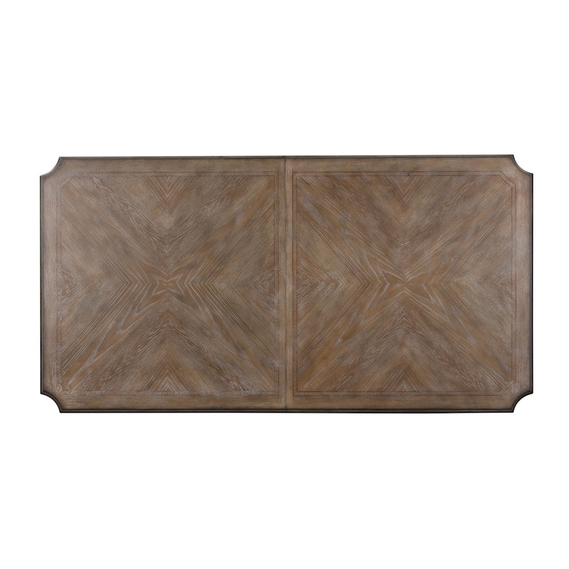 Abbey Park Weathered Brown & Antique White Trestle Table