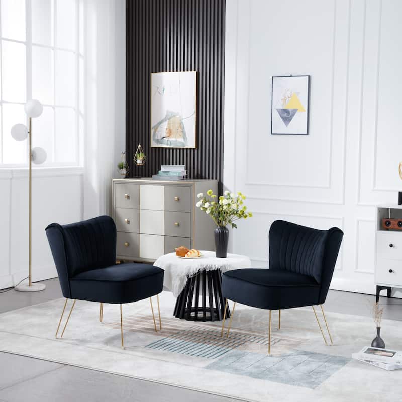 Modern 26.8" Upholstered Accent Chairs with Metal Leg for Living Room (Set of 2)