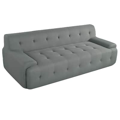 86.2'' Tufted Upholstered Sofa 3-Seat Modular Lounge Sofa for Livingroom Polyester Mesh Sofa Chaise