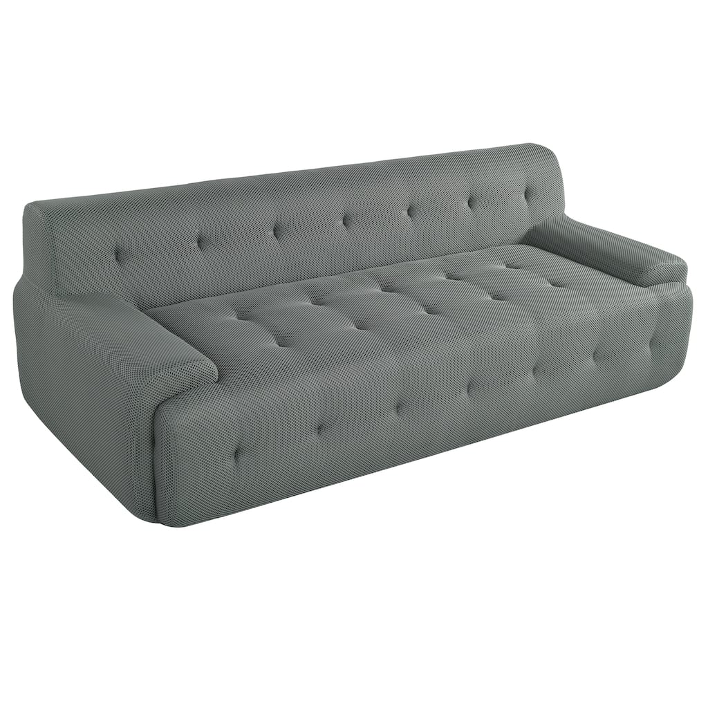 86.2'' Tufted Upholstered Sofa 3-Seat Modular Lounge Sofa for Livingroom Polyester Mesh Sofa Chaise