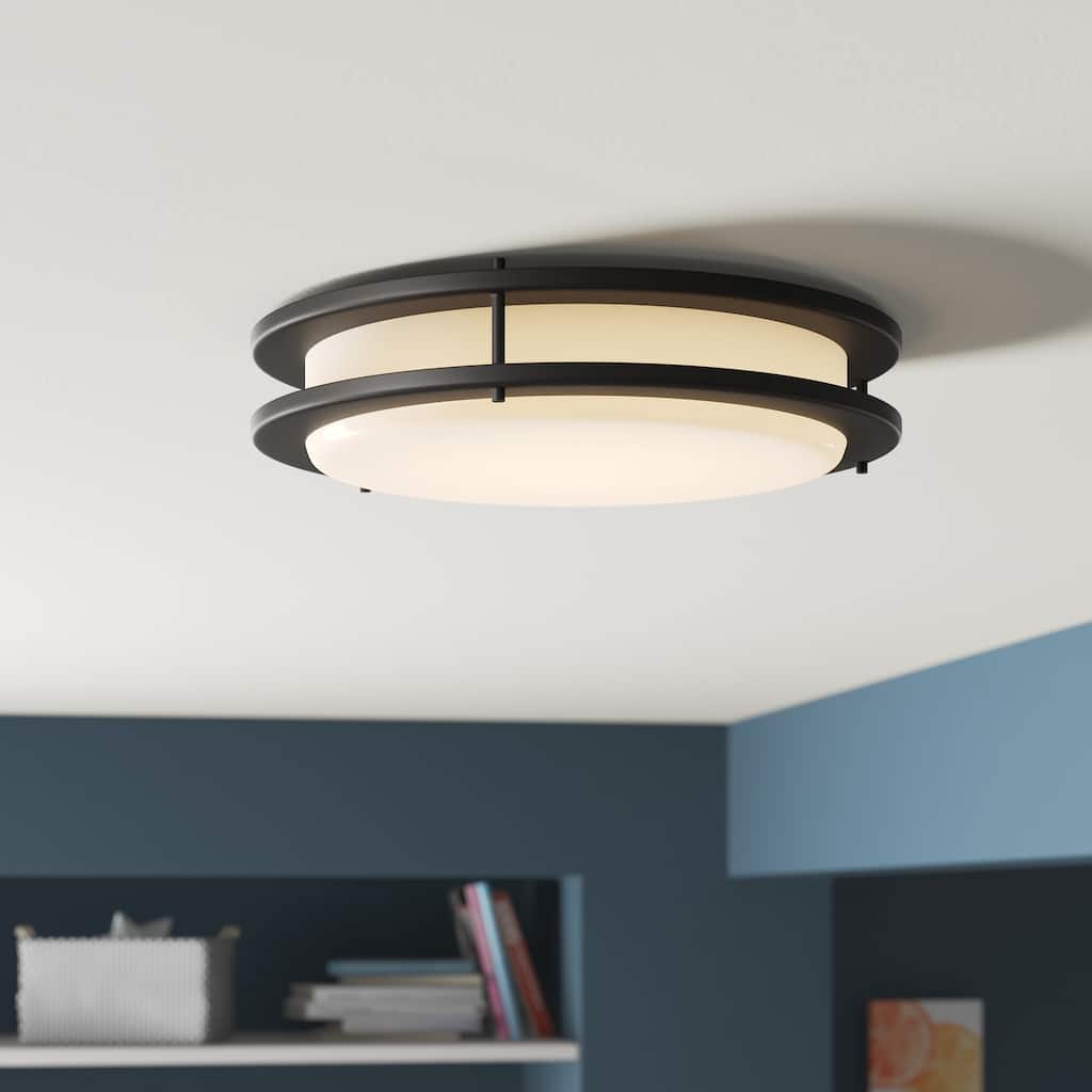 QPLUS LED Flush Mount Ceiling Light Dimmable - Bronze