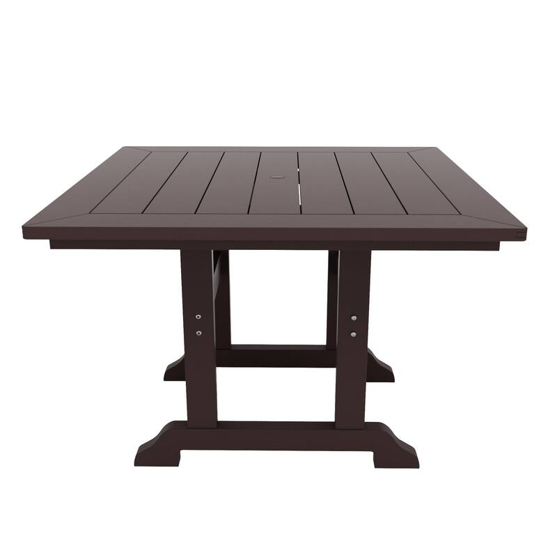 Laguna Hdpe All Weather Outdoor Patio Dining Set with Square Table, Arm Chairs (5-Piece Set)