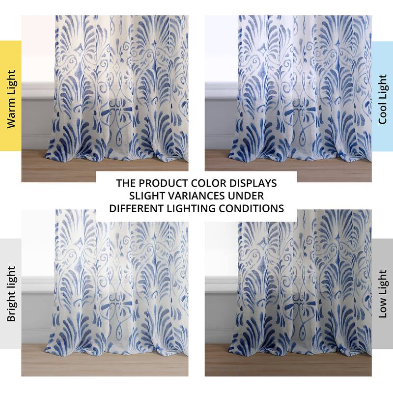 Exclusive Fabrics Xenia Printed Faux Linen Sheer Rod Pocket Curtain (1 Panel)