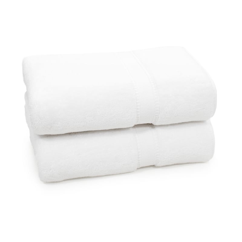 Authentic Hotel and Spa Turkish Cotton Bath Towels (Set of 2) - White