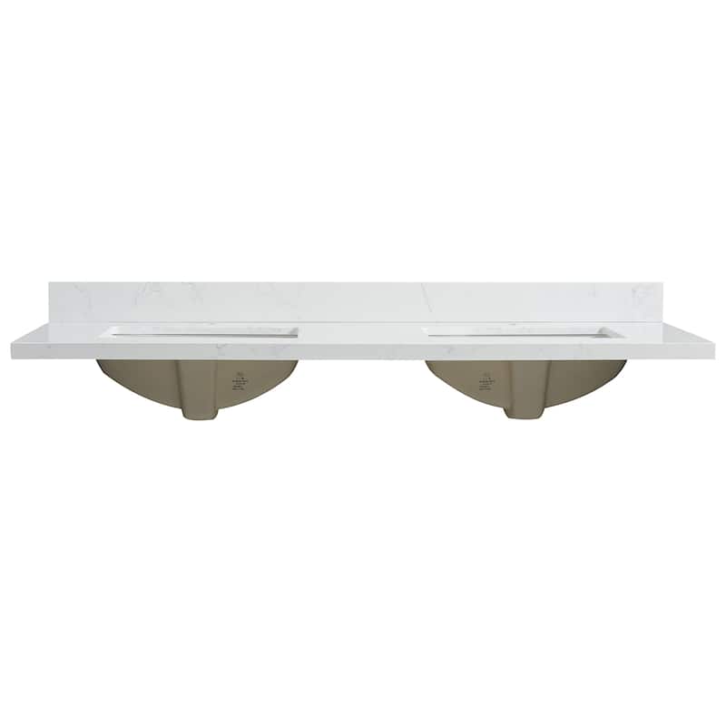 Malaga Composite Stone Vanity Top with White Rectangular Sink