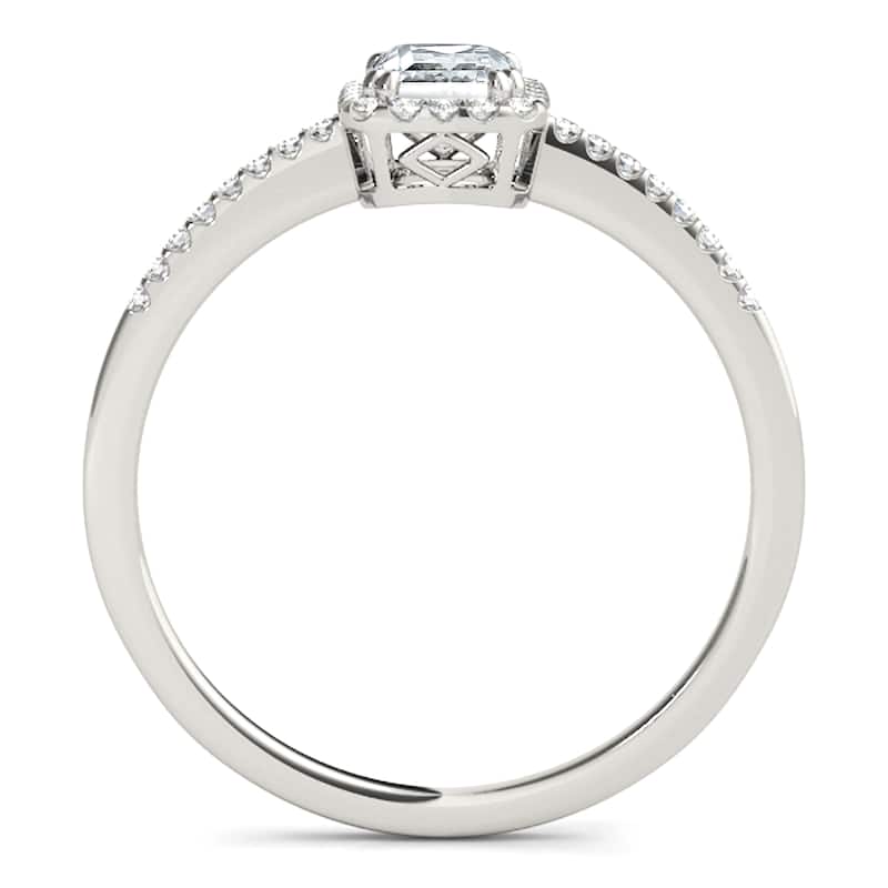 Auriya 14k White Gold Lab Grown Emerald Diamond Halo Engagement Ring 0.50 to 5.00 ct. tw. (F-G VS)