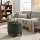 preview thumbnail 60 of 110, Carson Carrington Hare Button-tufted Round Storage Ottoman Green Clover Fabric