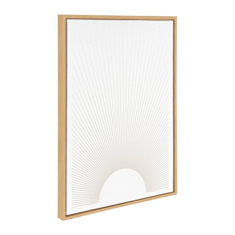 Kate and Laurel Sylvie Sun Rays Framed Canvas by Rocket Jack - 23x33 - Plastic - Brown