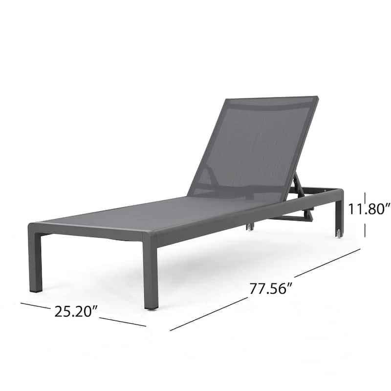 Cape Coral Outdoor Aluminum Chaise Lounge (Set of 2) by Christopher Knight Home