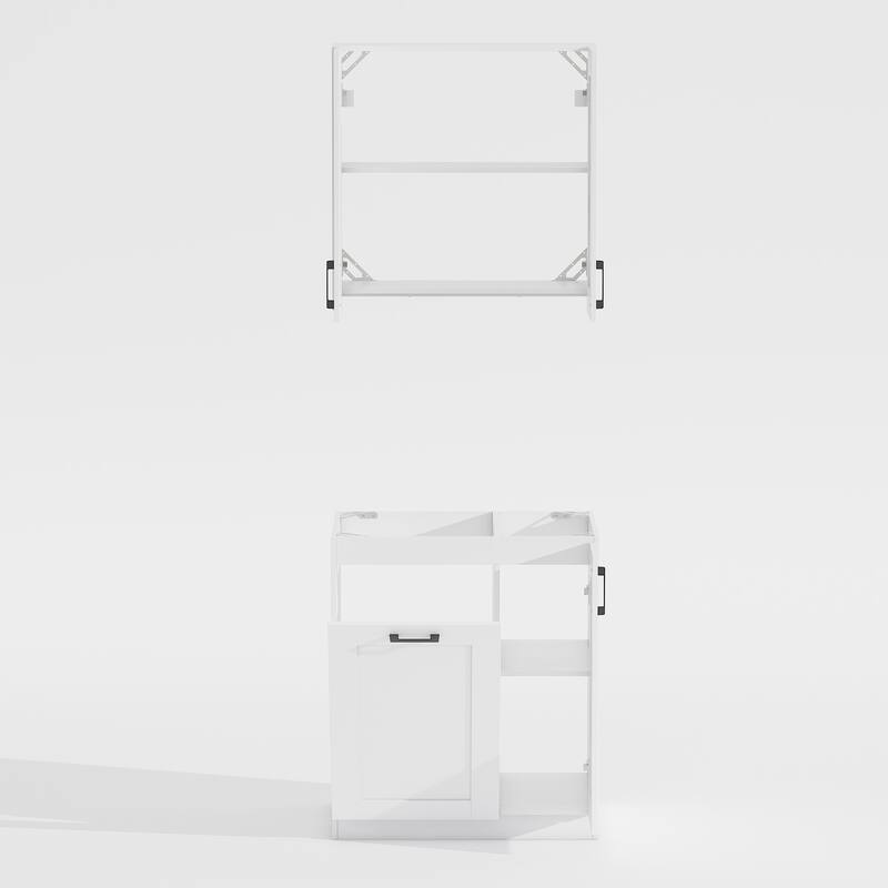 Modular White Kitchen Cabinet Set Customizable Base and Wall Cabinets Pantry Storage and DIY Countertop Design(Without desktop)