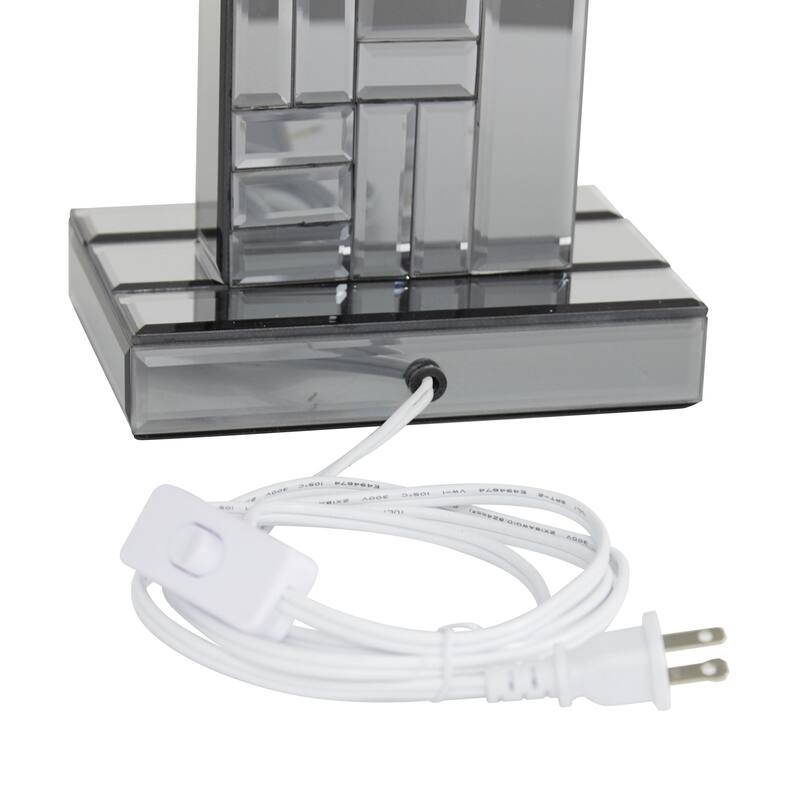 Silver Glass Mirrored Room Table Lamp