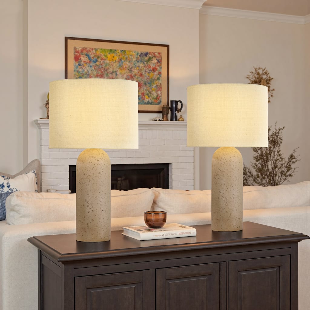 26.7" Ceramic Accent Table Lamp, Bedside Table Lamps With 3-way Dimming Switch