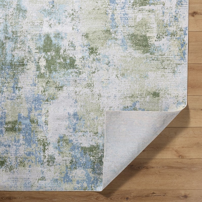 Livabliss Lillian Modern Washable Area Rug - 2'7" x 7'3" - Green/Blue