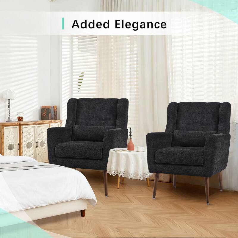 Modern Accent Chair,Chenille Living Room Lounge Chair / Throw Pillow,Comfy Reading Chair,Mid Century Living Room Chair