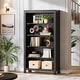 preview thumbnail 8 of 15, 5-Tier Tall Heavy Duty Floor Bookcase, Solid Wood Large Bookshelf