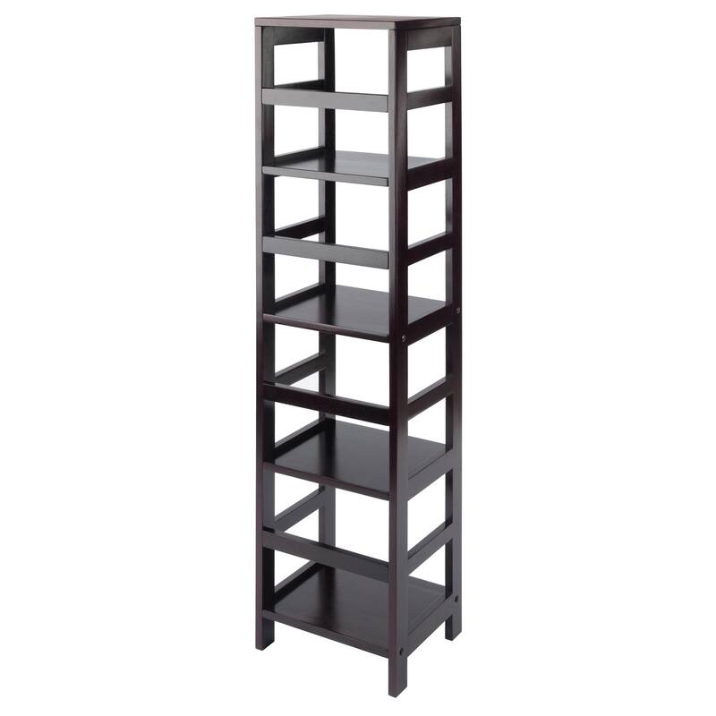 Leo 4-Tier Storage Shelf, Espresso - 13.39 x 11.22 x 54.8 inches