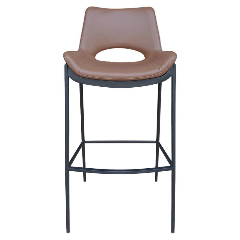 Contemporary Faux Leather and Metal 30" Bar Stool