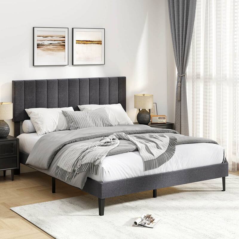 Costway Twin/Full/Queen Size Bed Frame with Height Adjustable Vertical