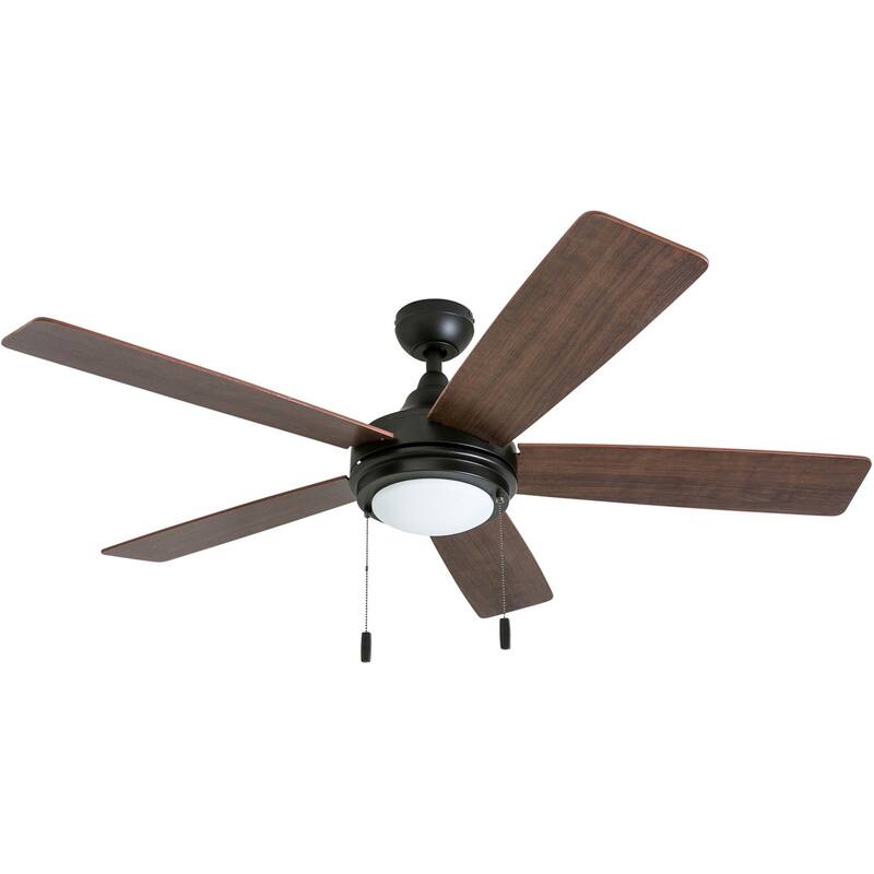 52" Honeywell Ventnor Bronze Modern Farmhouse Indoor LED Ceiling Fan with Light, Pull Chain