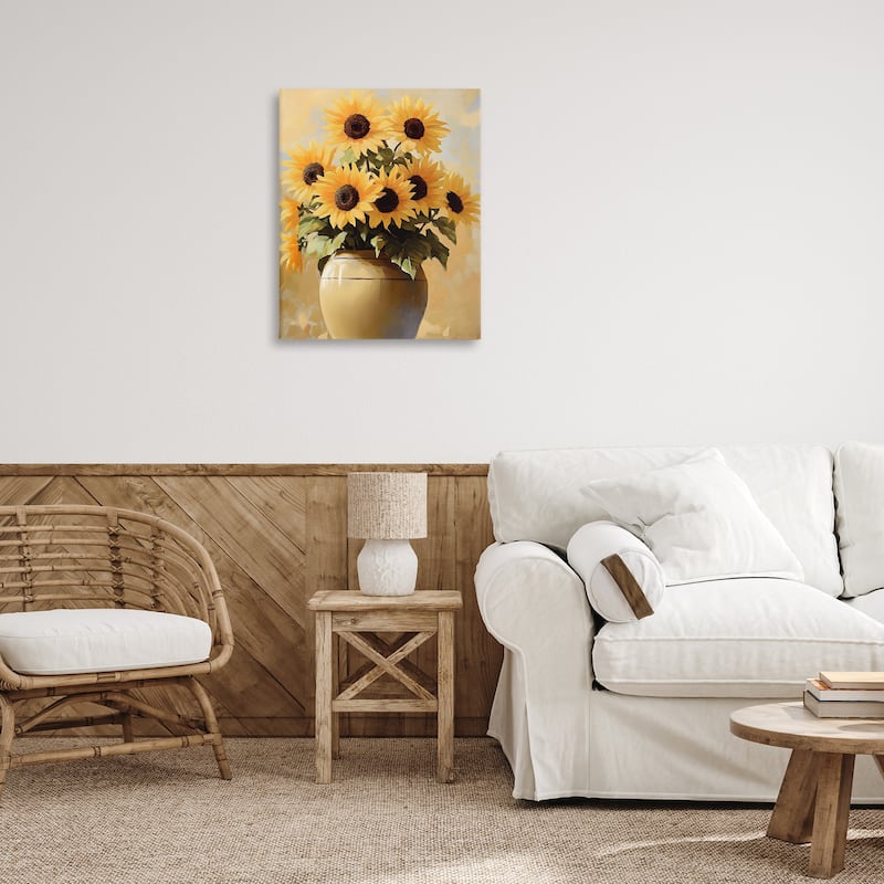 Stupell Sunflower Pot Still Life Canvas Wall Art Design By Franklyn Gregory