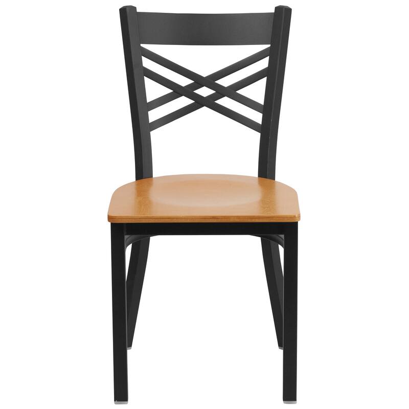 Steel X-back Restaurant Chair (Set of 2) - 16.5"W x 17"D x 32.25"H