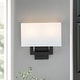 preview thumbnail 12 of 13, Black Wall Sconce Light With White Fabric Shade
