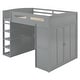 preview thumbnail 5 of 18, Full Size Loft Bed Kids Bed with Desk, Wardrobes, 4 Drawers and 4 Shelves,Left-Side Storage and Drawers