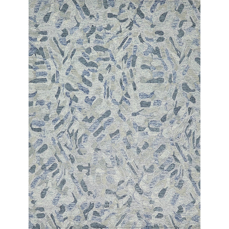 Botanica Blue/Ivory/Multi New Zealand Wool hand-tufted Area Rug
