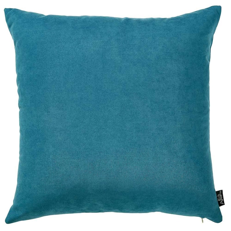 Set of 2 Teal Blue Brushed Twill Decorative Throw Pillow Covers Bed