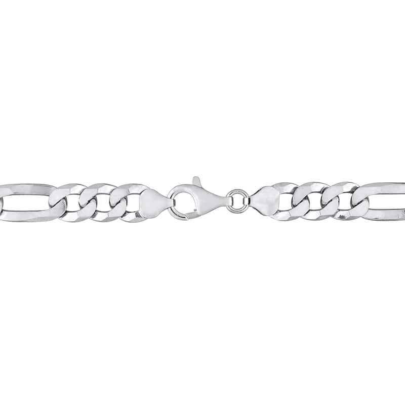 Miadora Sterling Silver Figaro Flat Necklace