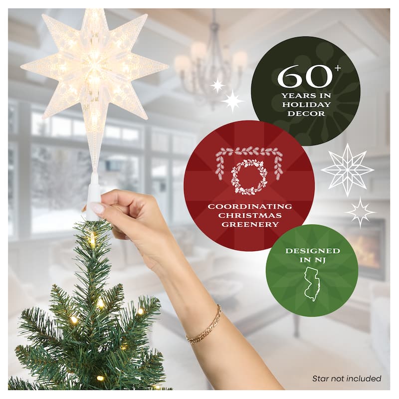 National Tree Company 9 ft Pre-Lit Carolina Pine Slim Artificial Christmas Tree with 800 Clear Lights, Includes Metal Stand