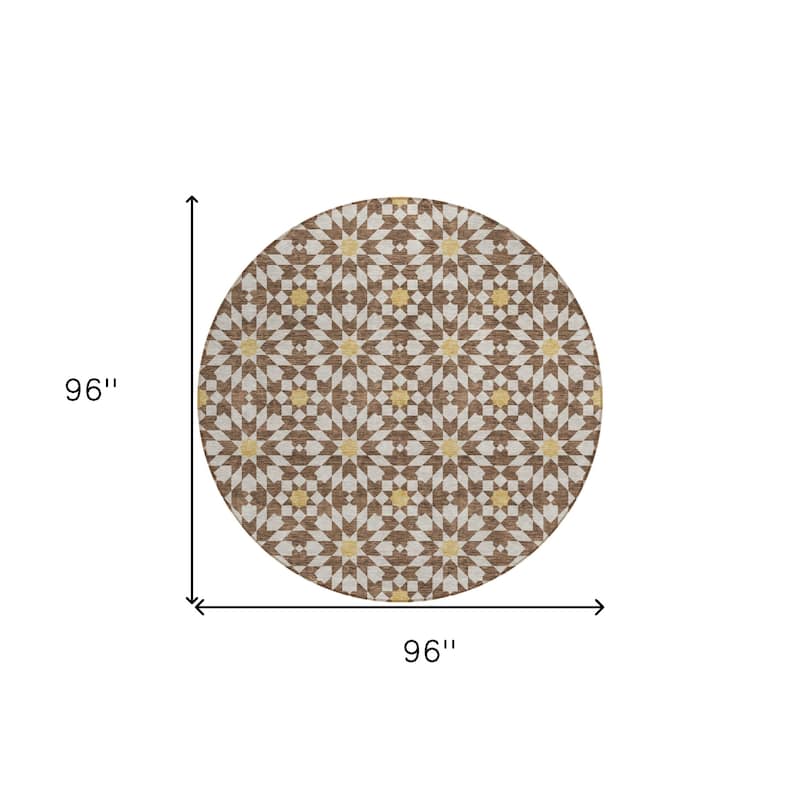 HomeRoots Floral Medallion Transitional Rectangle Outdoor Rug