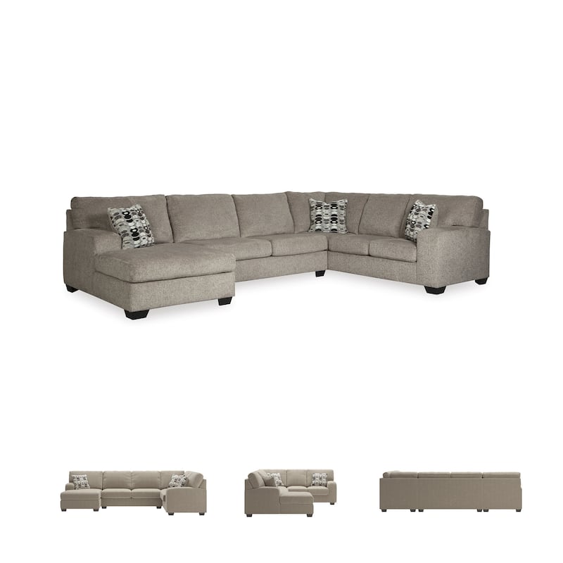 Ballinasloe 3-Piece Sectional with Left Facing Chaise - Platinum