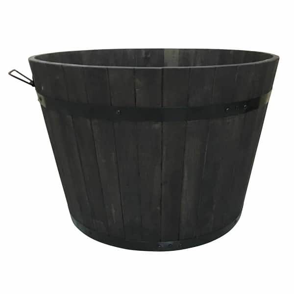 slide 2 of 7, DreamPatio Acacia Half Whisky Barrel Planter Set of 2 (18" and 14") Brown