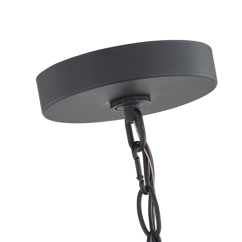 3 - Light Anchor Grey Oak And Matte Black Pendant - 12.5"x12.5"x20.27"