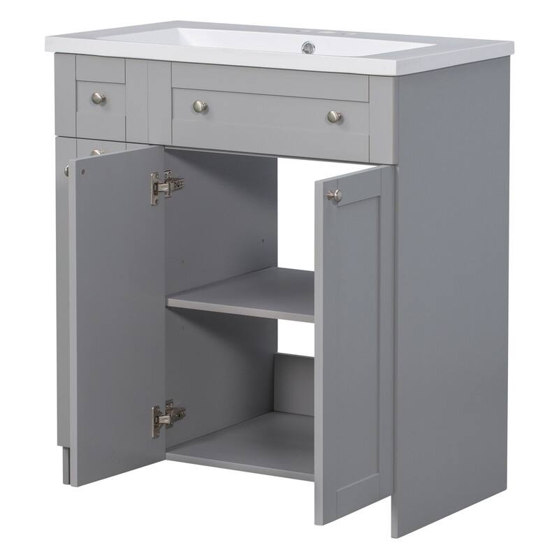 Single Sink 30" Bathroom Vanity with Combo Cabinet and Storage