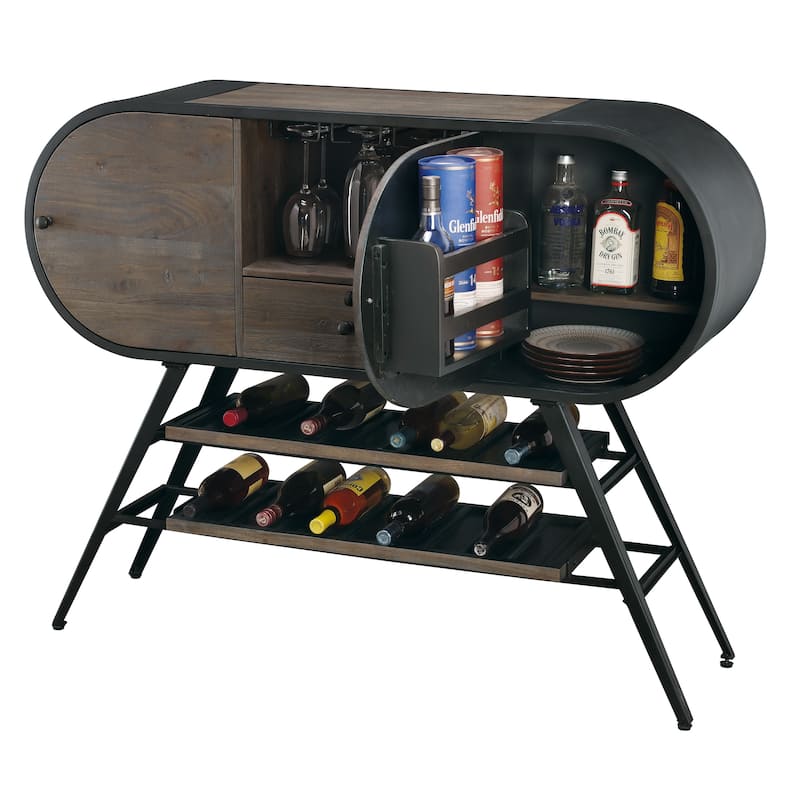 Howard Miller Octavia Grey Wood Wine & Bar Cabinet