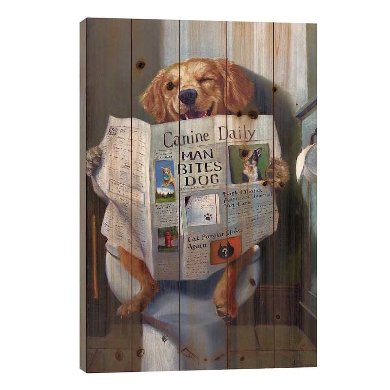 Dog Gone Funny Print On Wood by Lucia Heffernan - Multi-Color - 26x18x1.5