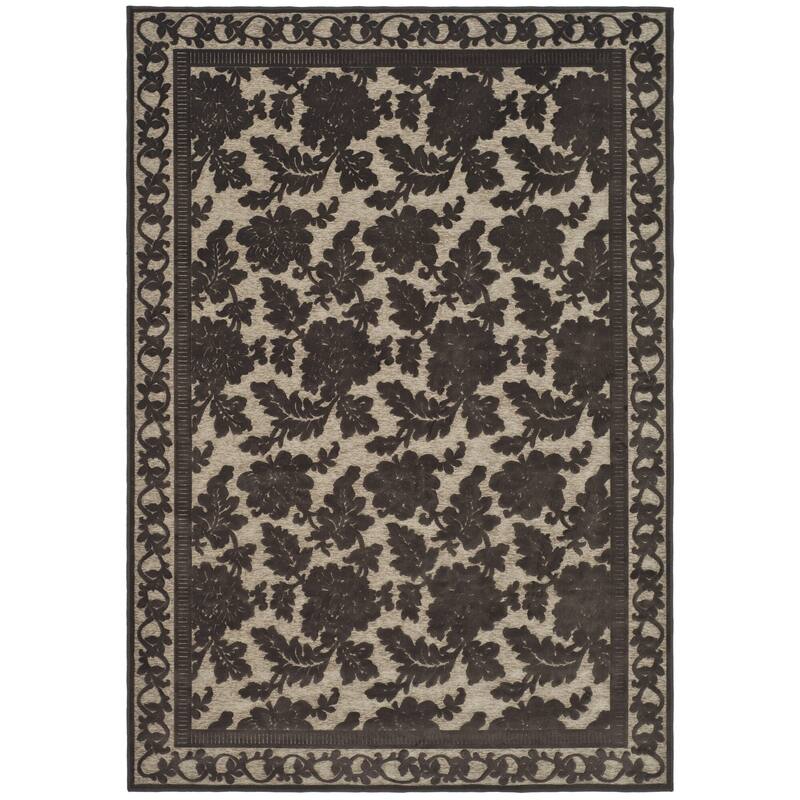 Martha Stewart by SAFAVIEH Handmade Peony Damask Viscose Rug - 5'3" x 7'6" - Light Brown