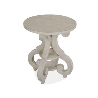 Magnussen Home Bronwyn Alabaster Round Accent Table - 22''W x 22''D x 26''H