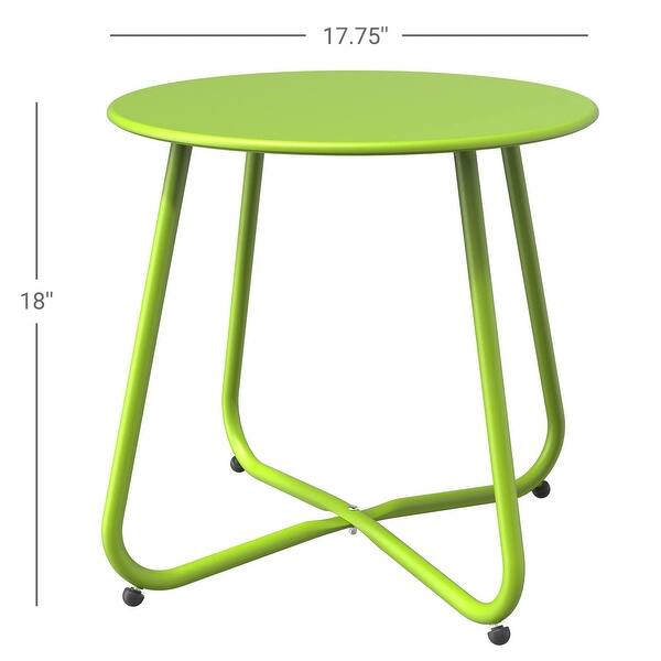dimension image slide 2 of 7, Round Steel Outdoor Side Table